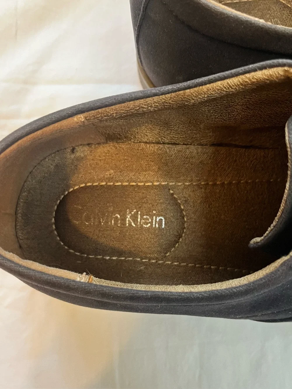 Calvin Klein Men's Dark Brown Suede Lace-Up Oxford Dress Shoes